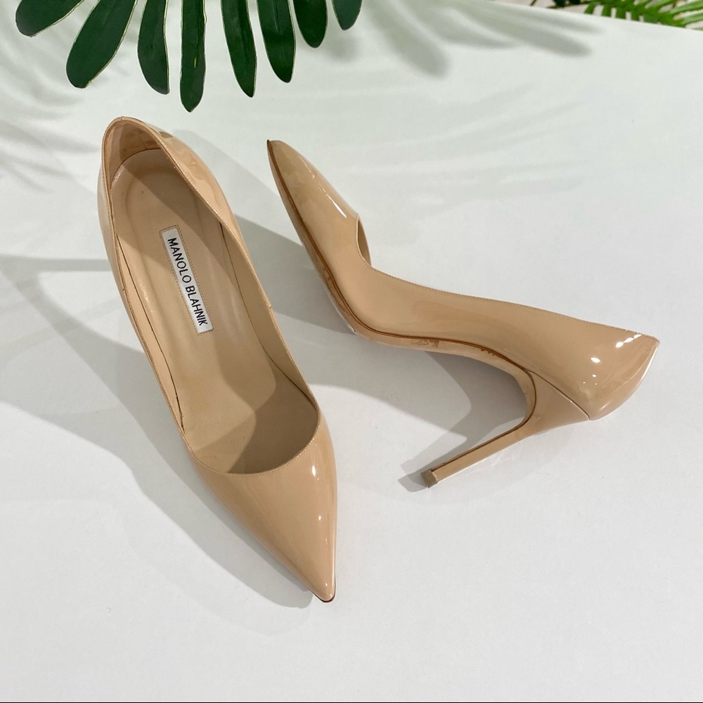 Authentic Manolo Blahnik Nude BB Pumps size 38 1/2